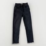 RE/DONE Originals High Rise Ankle Crop Jeans Faded Black 25 Raw Hem Button Fly Photo 2