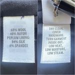 St. John Caviar Jacket Full Zip Up Peplum Wool Blend Long Sleeve Navy Sz 2 Photo 9