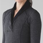 Lululemon Think Fast Pullover Charcoal Grey Herringbone 1/4 Zip Size 4 Photo 1