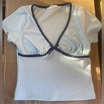 Urban Outfitters Gaze Motel Tasina Light Blue Ribbed Cropped Baby T Photo 0
