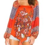 Free People Positano Printed Top Cherry Conbo XS Photo 0