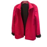 Reversible Black & Hot Pink Open Front Silk Lightweight Jacket/ Blazer Sz M Size M Photo 2
