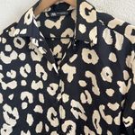 ZARA  Longline Button Front Collar Leopard Printed Shirt Lightweight Sateen XS Photo 3