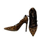 TABITHA SIMMONS Leopard Print High Heel Size US 8 Excellent Condition Black Photo 2