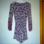 American Eagle Long Sleeve Floral Romper Size XXS Blue Photo 1