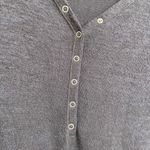 Abercrombie & Fitch  Women’s Large Soft Cozy Navy Blue Button Down Bodysuit Photo 2