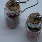 NEW Watermelon slices in mason jar fashion earrings Photo 3