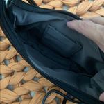 Stone Mountain Black Suede and Leather Crossbody Purse Vintage Photo 4