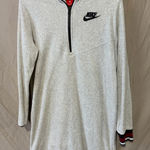 Nike  French Terry Quarter Zip Long Sleeve Sweatshirt Dress Photo 0