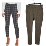 Tommy Hilfiger Brown Multi Plaid Pull-On Skinny Pants 8 Cropped Wide Waistband Photo 1