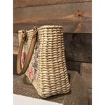 Faded Glory VTG ‎ Straw Floral Handbag Tote Purse Shoulder Bag EUC Photo 3