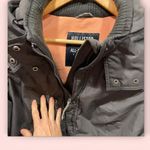 Hollister Cute  charcoal gray peach fleece lined all weather jacket w/hood crop Photo 2