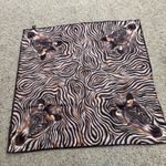 VTG GIOTAMI Superior Scarf Zebra Print Square Neck Scarf Funky Retro Black Photo 2