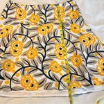 Ann Taylor  Factory Linen Viscose Floral Skirt Women’s Size 14 Lined Yellow Biege Photo 7