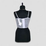 Forever 21 Cropped Top Bustier Cami Corset Sheer Floral Lace Violet/Lavender M Photo 2