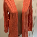 Chico's  Ultimate Tee Cardigan Cotton Modal Slub‎ Coral Pockets Photo 0