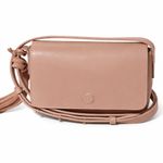 American Eagle Outfitters Italian Leather Crossbody Bag Blush Pink Tassel Boho Photo 0