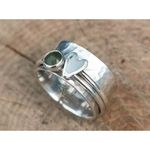 Boutique Emerald Heart Spinner Ring | Silver Plated Photo 6