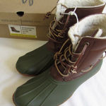 Seven7  Women's Speyside Duck Winter Boots Brown/ Green Lace Up Low Heel Sz 8 Photo 0
