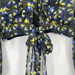 Elan  Mockneck Coquette Old Money Pleated‎ Puff Sleeve Backless Crop Top Medium Photo 6