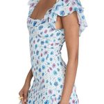 Love Shack Fancy  Size XS Deep Cotton Candy Blue Liberty Print Smocked Kodie Dress Photo 0