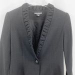 CREDIBILITY SHERRI DROBNICK Vintage 90s Ruffle Neck Blazer Black Size 4 Photo 5