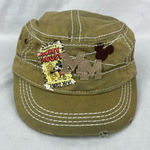 Disney  Parks Mickey Mouse Steamboat Willie Military Distressed Hat Cap Green Photo 0