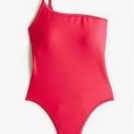 J.Crew Pink Wild Hibiscus Ribbed One Strap One Piece Swimsuit Plus Size 24 Photo 0