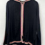 Misook Sweater Full Zip Up Knit Cardigan Hoodie Stretch Black Size M Size M Photo 0