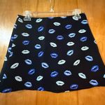 ZARA  Mini Skirt BLUE LIPS All-Over Print Back Zipper Closure NWT Size Small Photo 0