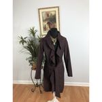Sistè’s Made In Italy Pea Coat Purple SM Pocket Long Sleeve Open Wool Blended Photo 5