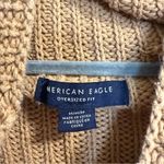 American Eagle Cable Knit Ribbed Tan Camel Caramel Brown Cowl Neck Sweater Tunic Photo 3