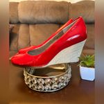 π AEROSOLES Red Wedge Heels 7M RED π Size 7 Photo 2