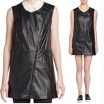 Max Studio M Faux Leather Suede Zip Sleeveless Vest Dress Black Womens Size M Size M Photo 1