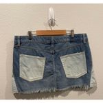 We The Free Patchwork Denim Blue Button Fly Pockets Mini Skirt Photo 3
