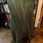 LuLaRoe olive green fringe cozy O/S knit versatile shawl Photo 2