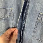 Chico's  Chambray Denim Embroidered Button Down‎ Shirt Size 2 Large Blue Western Photo 2