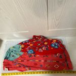 Savanna Jane Shirt Women Medium Pink Red Embroidered Puffy Balloon Floral Boho Photo 6