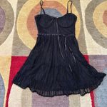 Charlotte Russe Y2K Style Black Mini Dress Corset Bow Tie Spaghetti Straps Small Photo 0