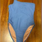 J.Crew Ribbed One-Strap One-Piece Swimsuit NWT Blue Photo 2
