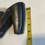 Nine West  chunky heel clog mule Studded Black leather Size 8.5 Sherpa Retro Photo 10