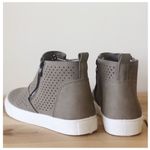 Pierre Dumas  Comfort Foam Perforated Slip On Sneakers High Top Taupe Fast-5 Photo 3