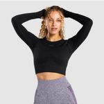 Gymshark Flex Sports Long Sleeve Black Crop Top XS Photo 0