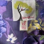 Fig and Flower Sheer Purple Floral Poet Blouse Romantic Size XL Photo 2