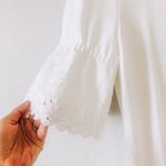 Isaac Mizrahi Scalloped Eyelet 3/4 Sleeve Tunic White Large Photo 2