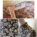 Vintage Hartsville PA 70s Prairie Floral High Neck Dress Black Olive Sage S/M Green Photo 7