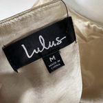 Lulus Lulu’s NWT Beige Satin Tie-Strap Cropped Tank Top‎ Size M Zip Up Back Photo 5