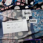 Leota  Wrap mixed print black blue long‎ sleeve faux wrap dress, women size M Photo 10