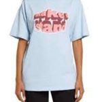 BP Tee Shirt Light Blue Graphic Make A Stand Pink Oversized Casual Crewneck Photo 1