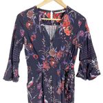 Maeve Anthropologie  Espoir Blue Wrap Jumpsuit Size 0 Photo 2